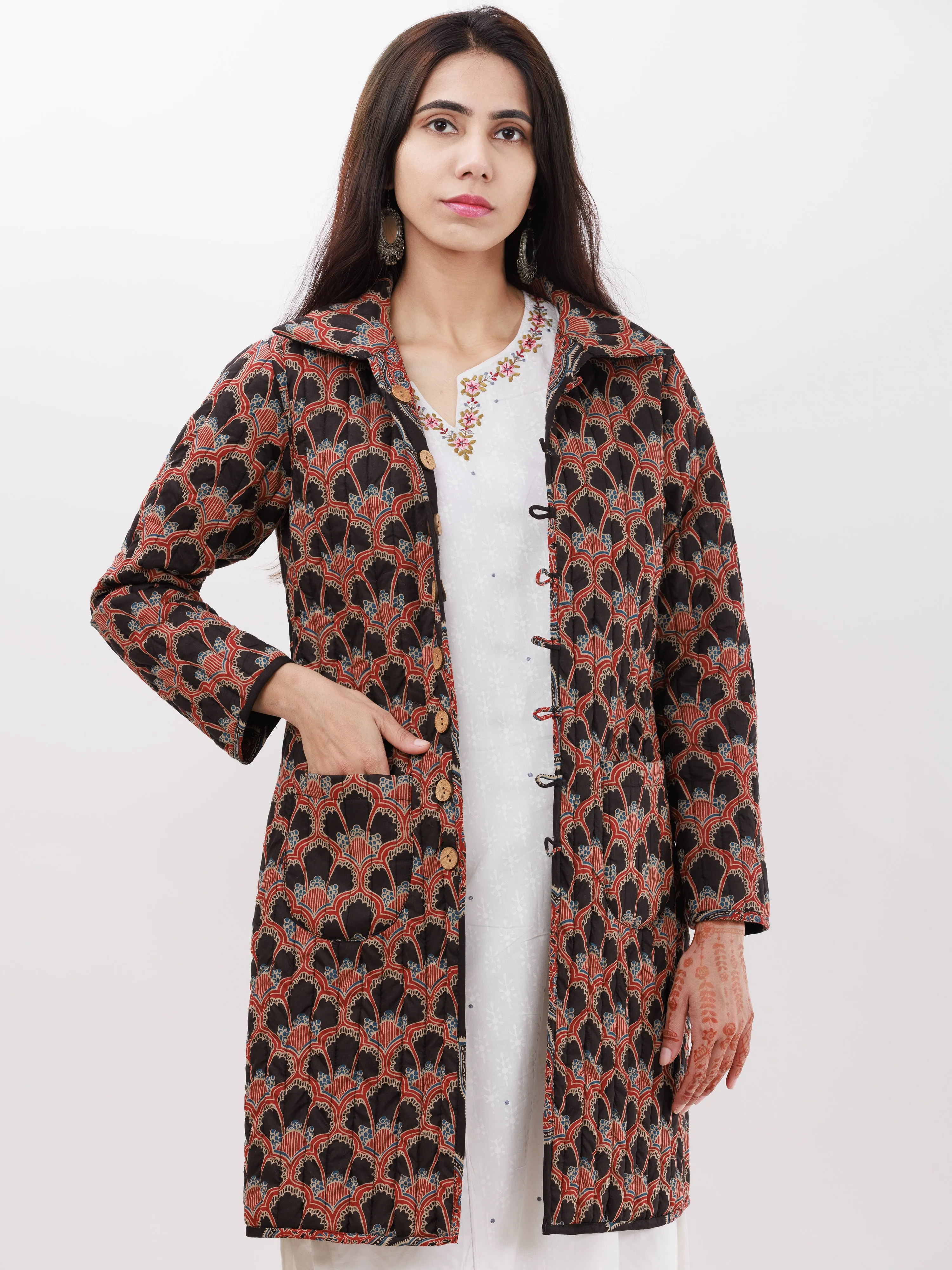 Shishir Diya Ajrakh Quilted Reversible Jacket