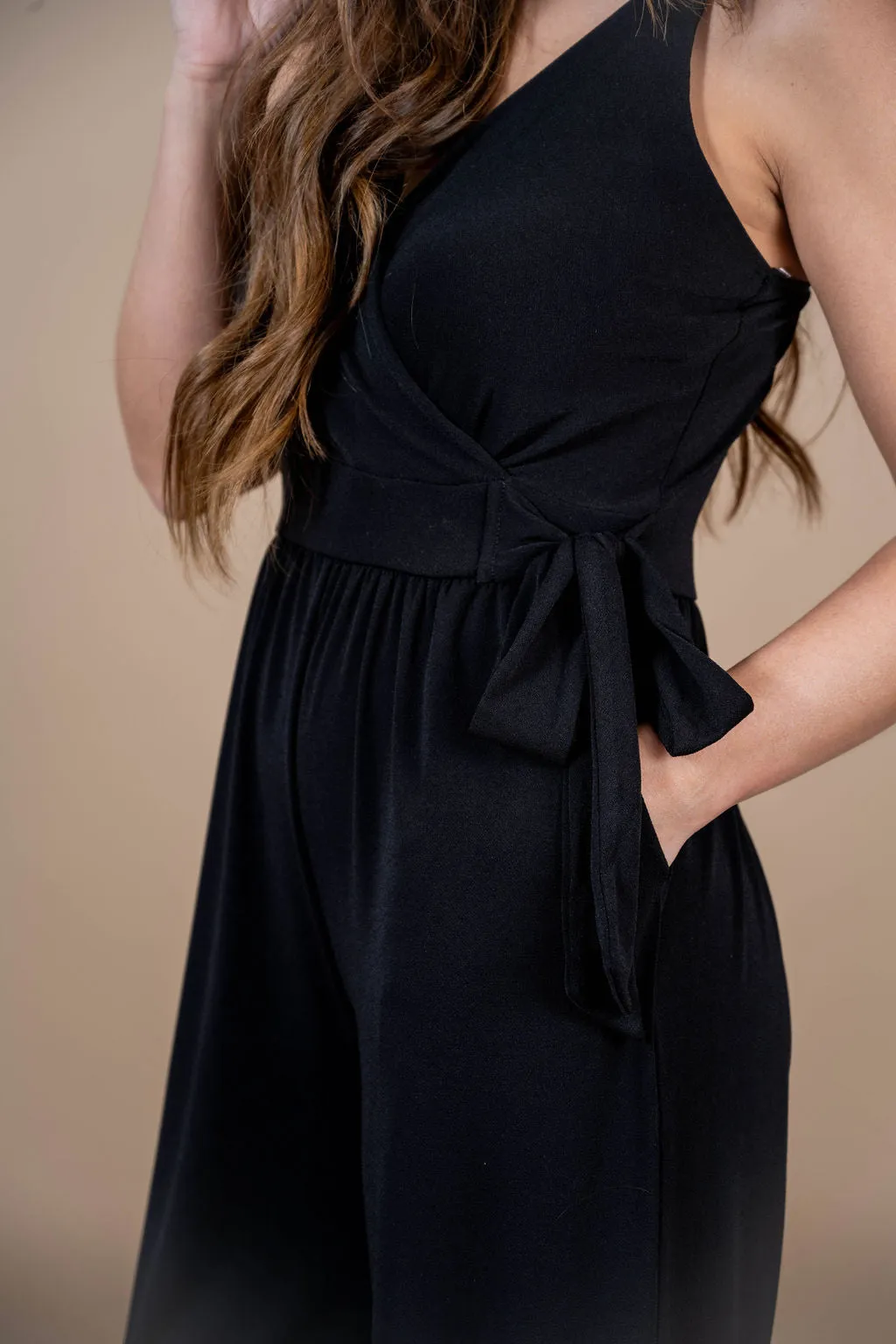 Side Tie V-Neck Jumpsuit