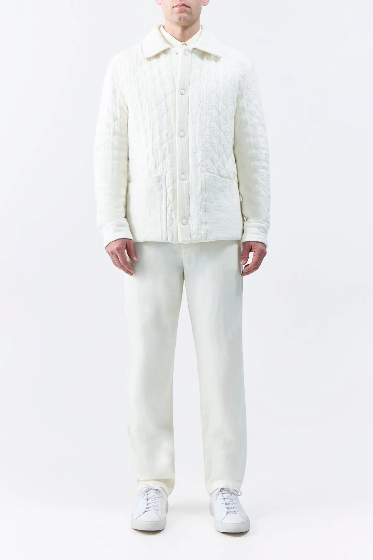 Skye Paddock Jacket in Ivory Cashmere Linen