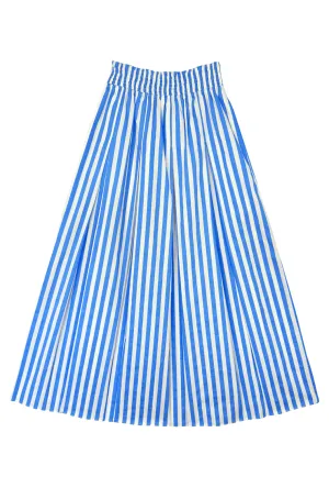 Smocked Waist Skirt - Azzurro Stripe