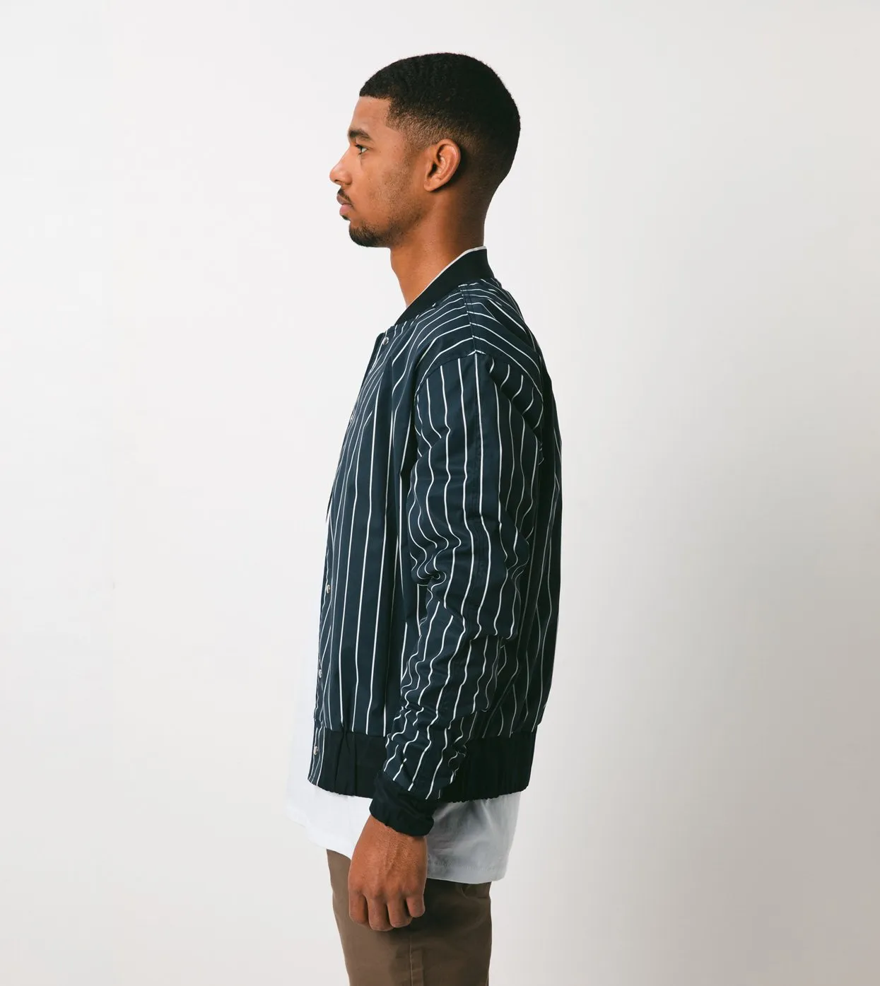 Stripe Varsity Jacket Ink/Shell - Sale