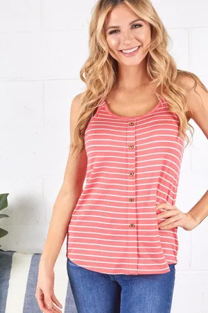 Striped Tank with Buttons