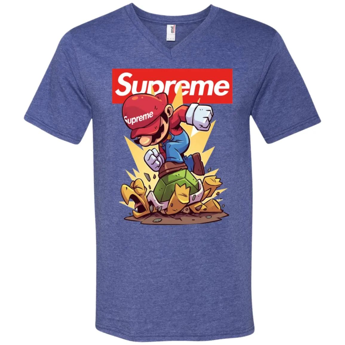 Supreme Mario Gaming T-shirt Men V-Neck T-Shirt