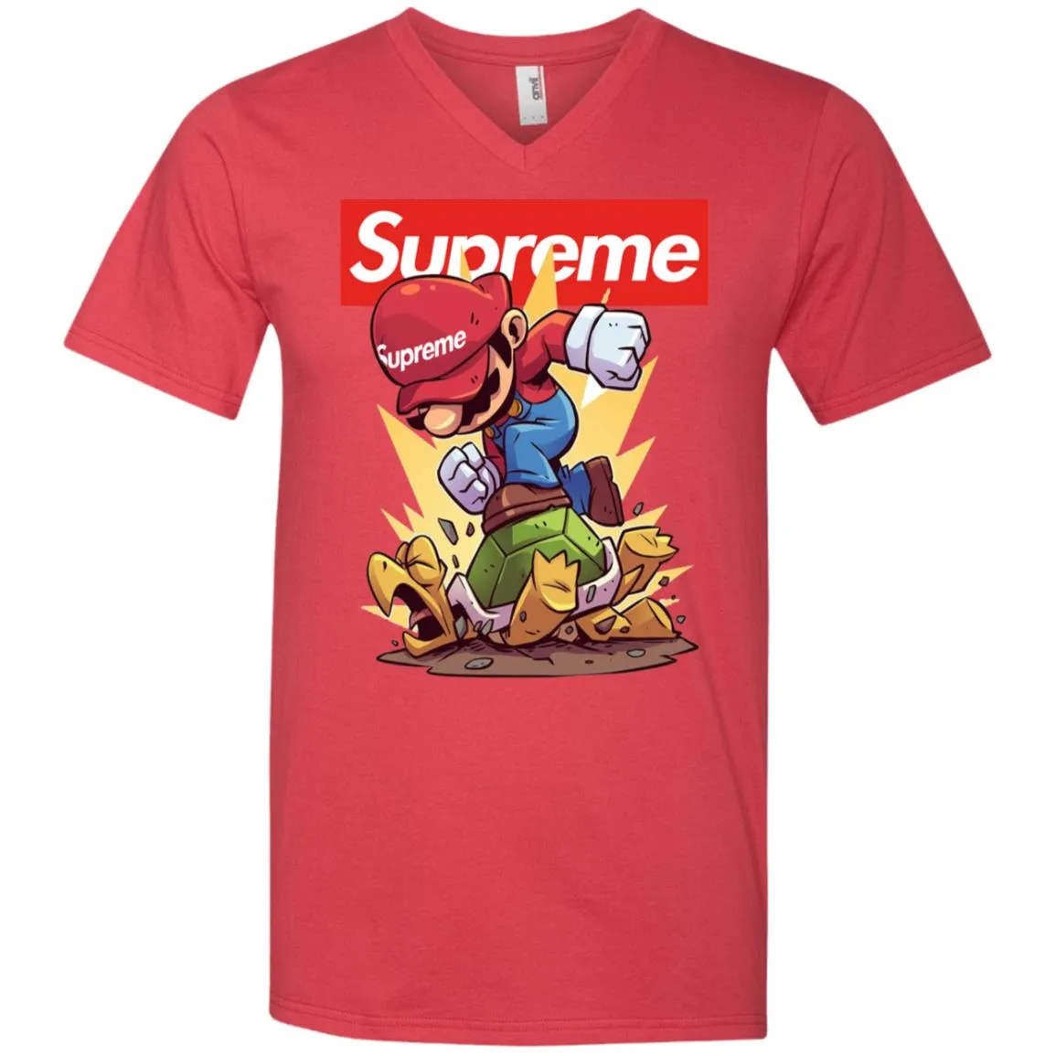 Supreme Mario Gaming T-shirt Men V-Neck T-Shirt