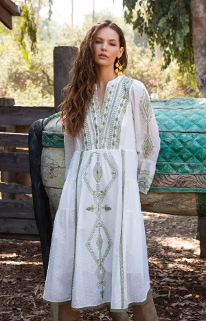 Tasha Embroidered Midi Dress