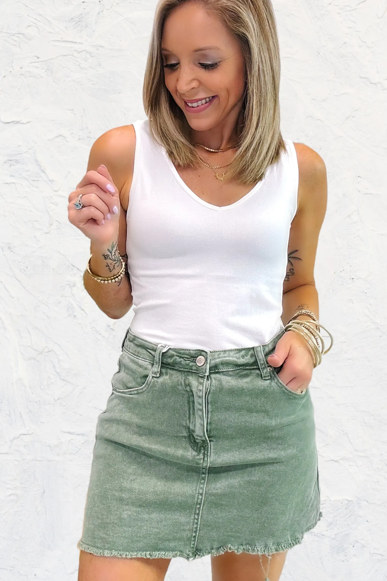 The Allie Skirt - Olive