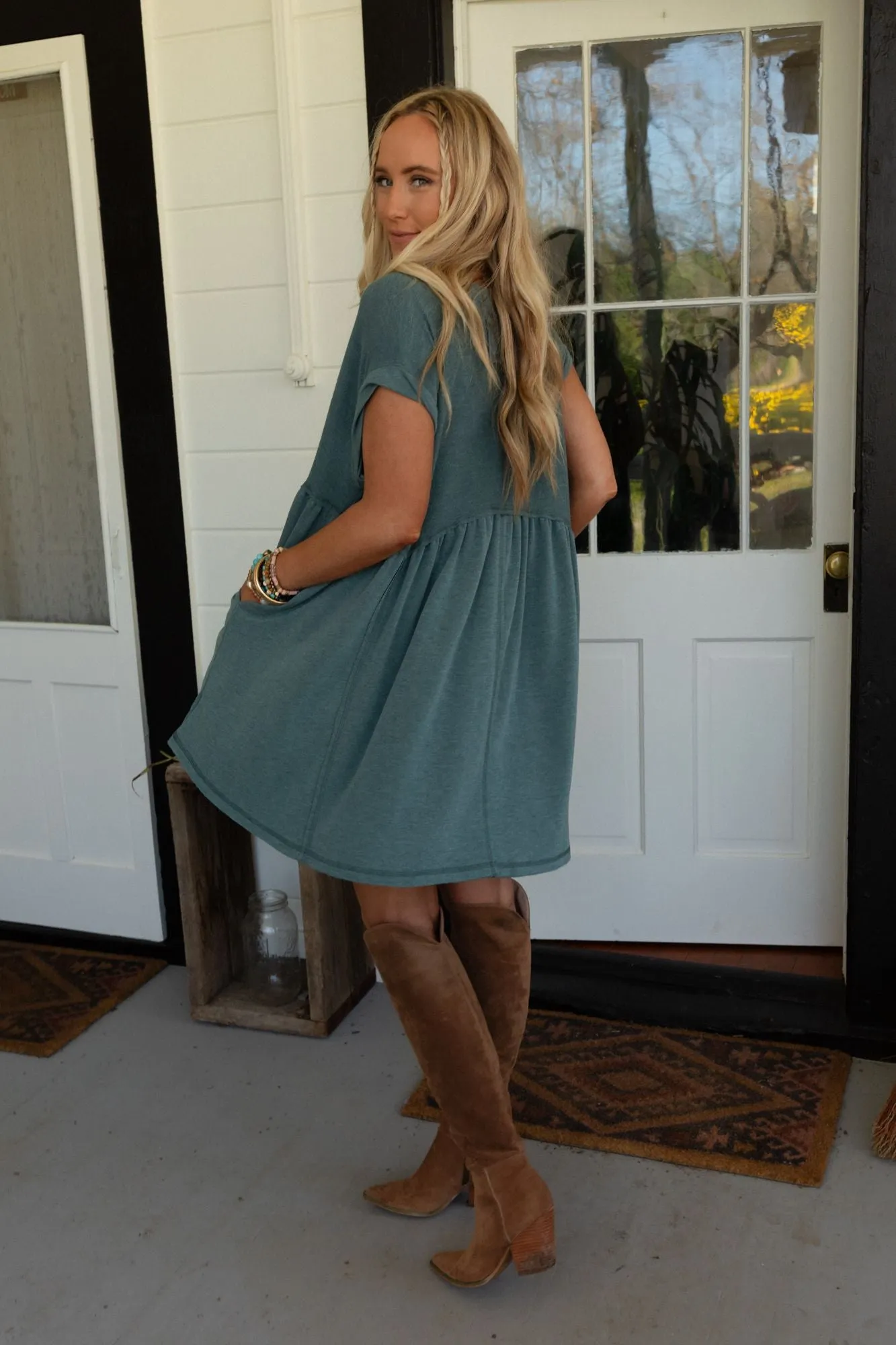 The Nest Sweet Nothings Baby Doll Dress - Teal