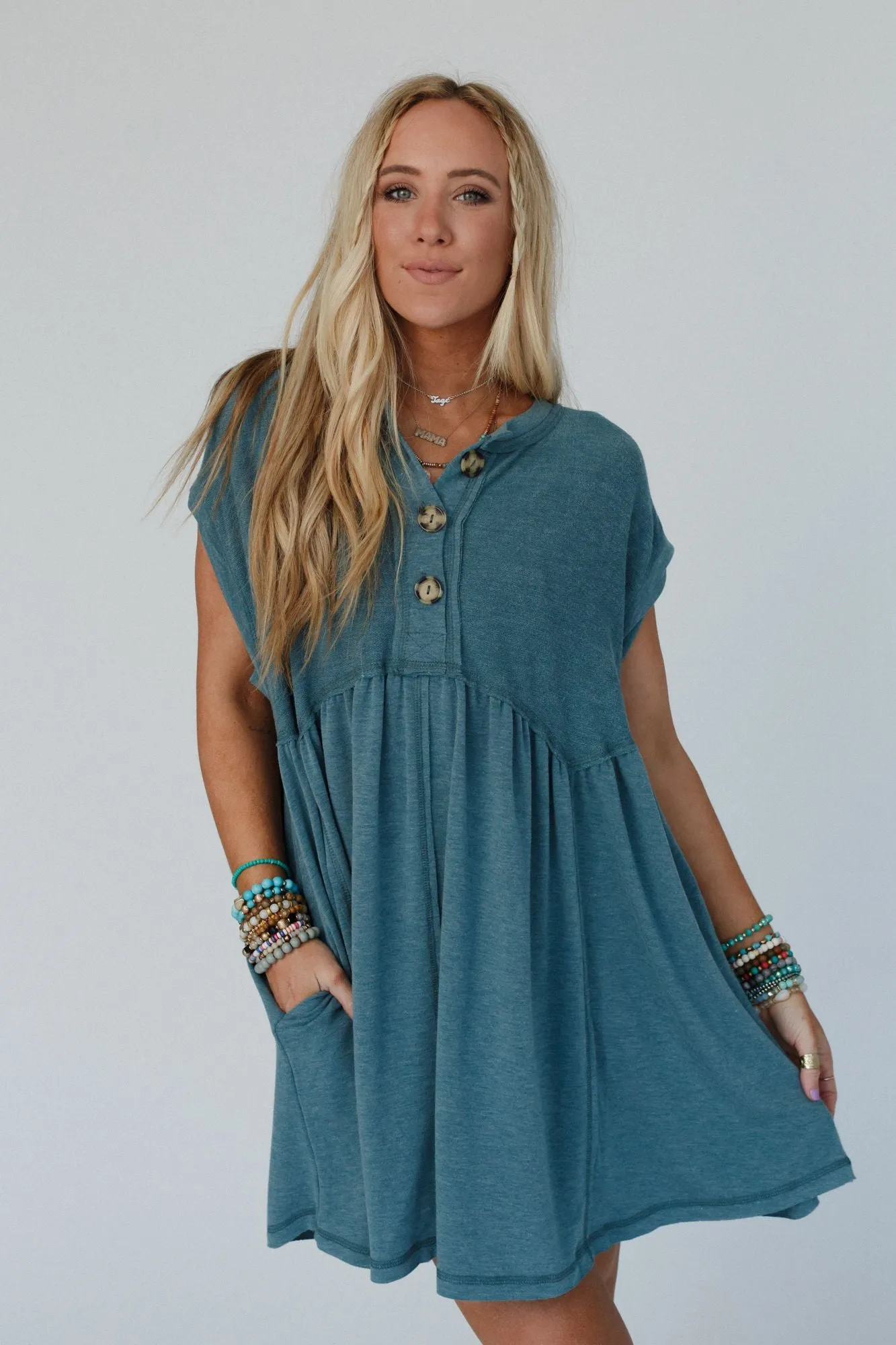 The Nest Sweet Nothings Baby Doll Dress - Teal