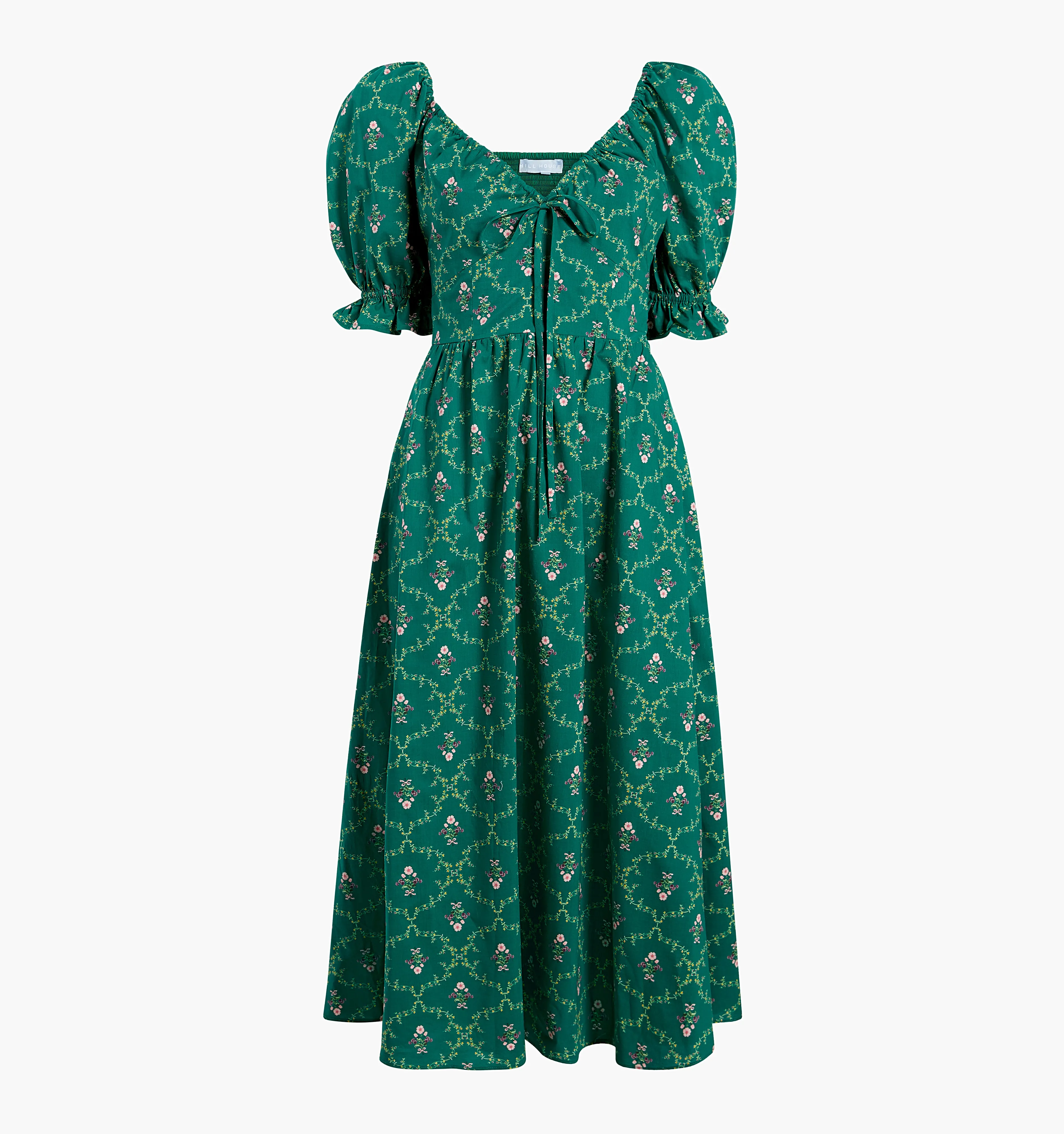 The Ophelia Dress - Emerald Trellis