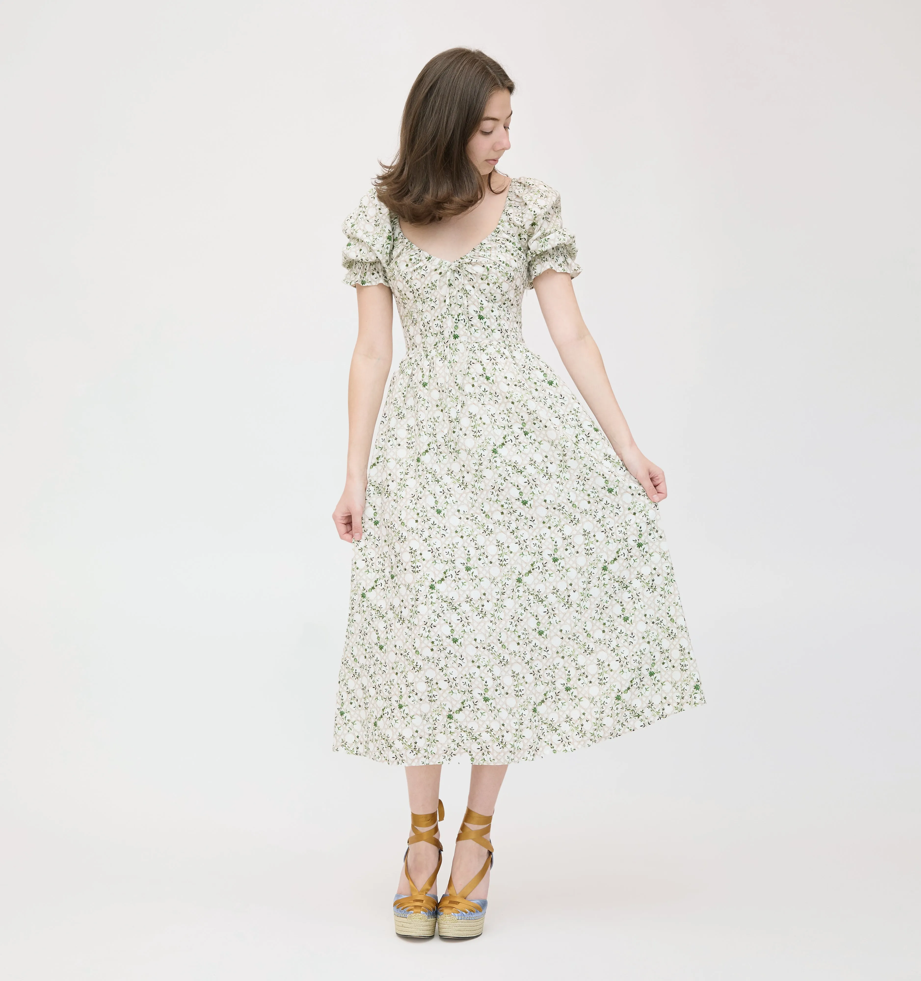 The Ophelia Dress - Sand Basketweave Vine