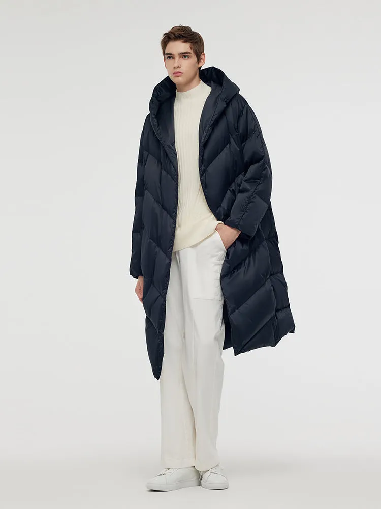 Unisex Hooded Long Goose Down Coat