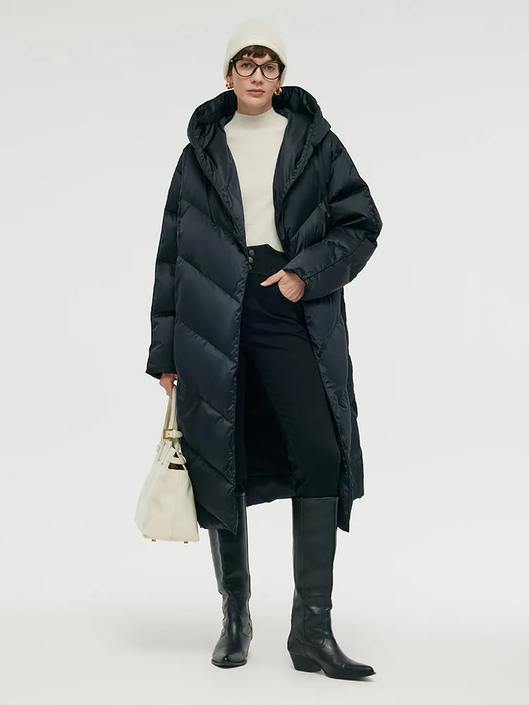 Unisex Hooded Long Goose Down Coat