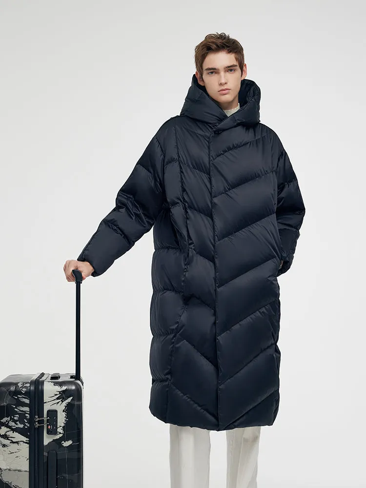 Unisex Hooded Long Goose Down Coat