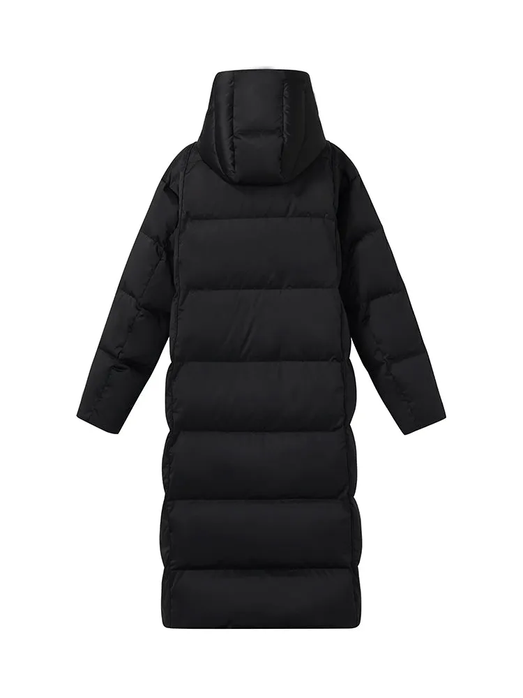 Unisex Hooded Long Goose Down Coat