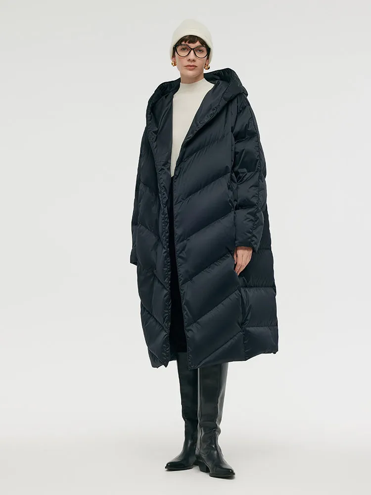 Unisex Hooded Long Goose Down Coat