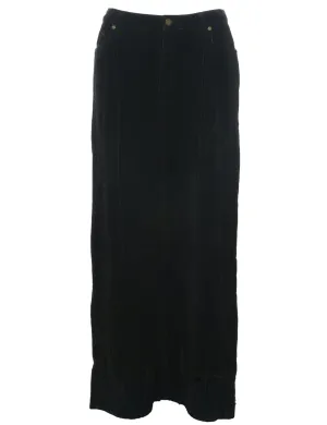 Velour Black Midi Skirt - M