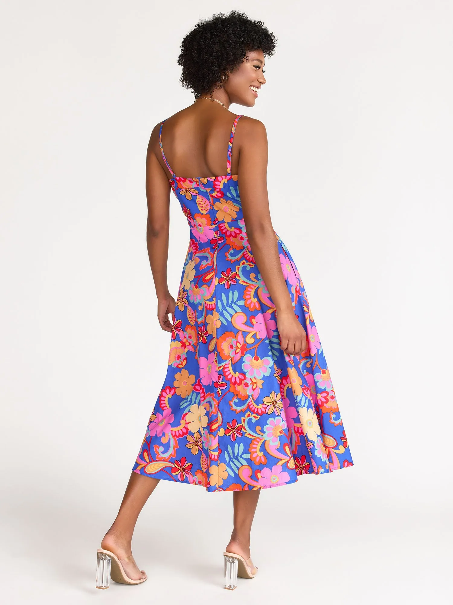 Very Refreshing Poplin Midi Dress - Flying Tomato