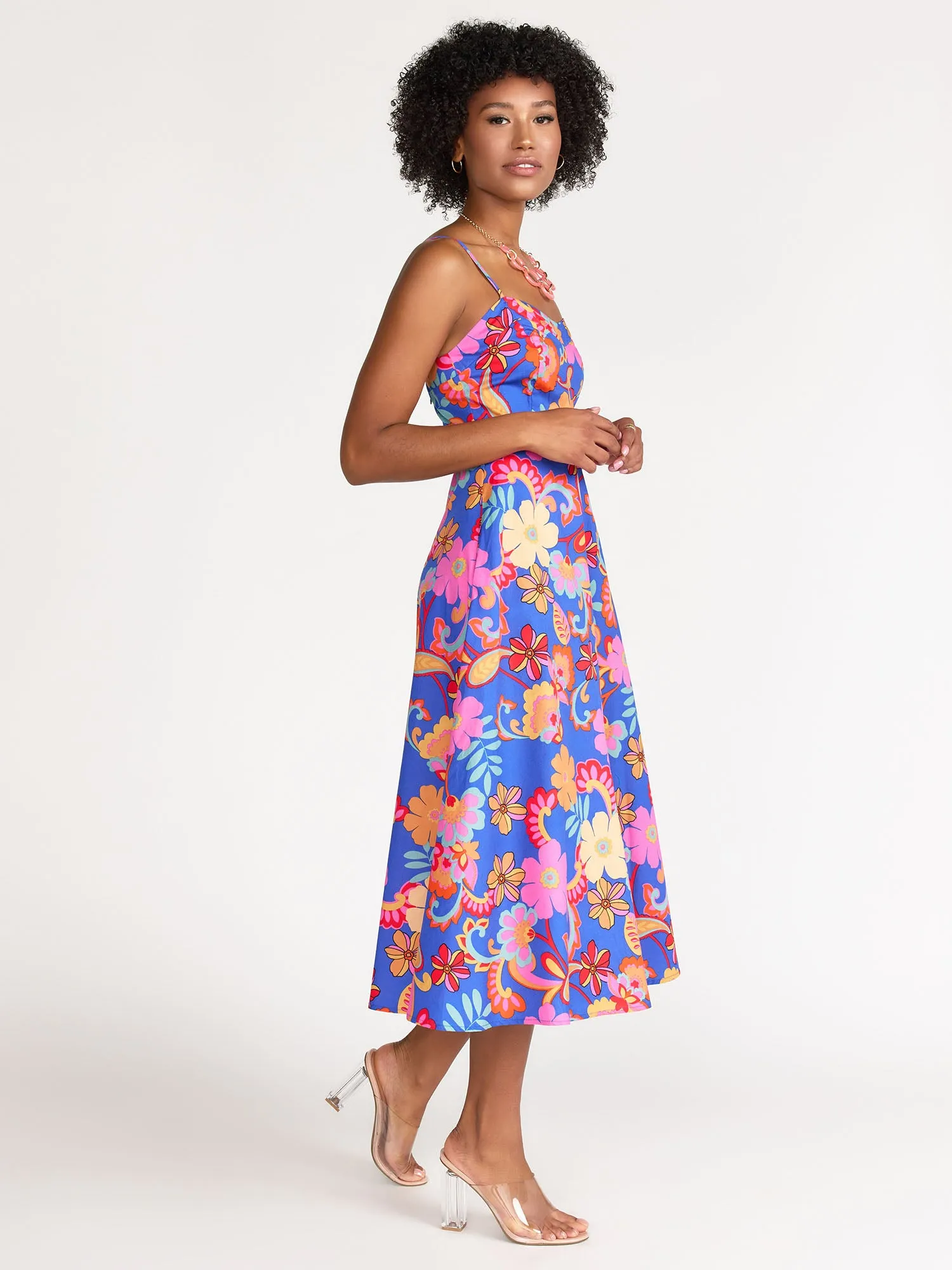 Very Refreshing Poplin Midi Dress - Flying Tomato