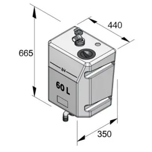 VETUS BULKHEAD MOUNTED WASTE TANK 60 Litre