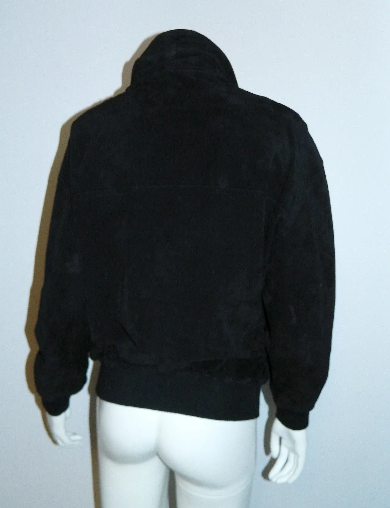 vintage black BALLY leather bomber jacket / lamb leather reversible nubuck suede EU 4