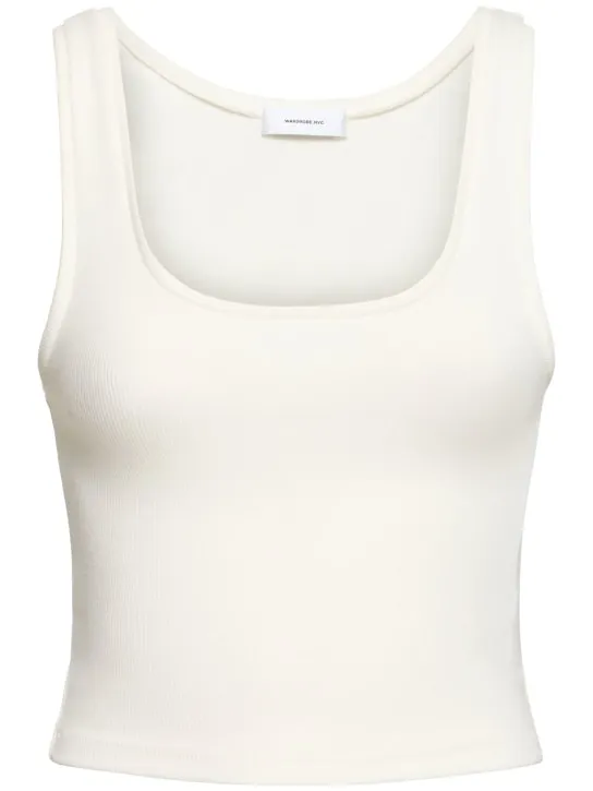 Wardrobe.nyc   Crop stretch cotton jersey tank top 