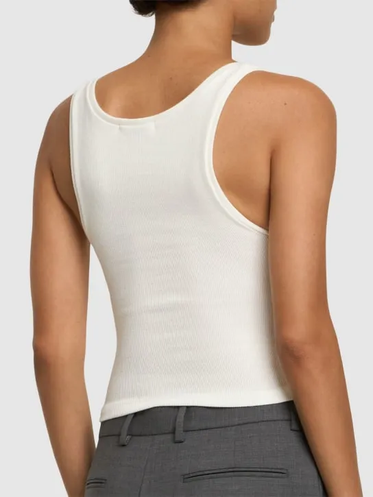 Wardrobe.nyc   Crop stretch cotton jersey tank top 