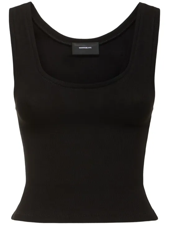 Wardrobe.nyc   Crop stretch cotton jersey tank top 