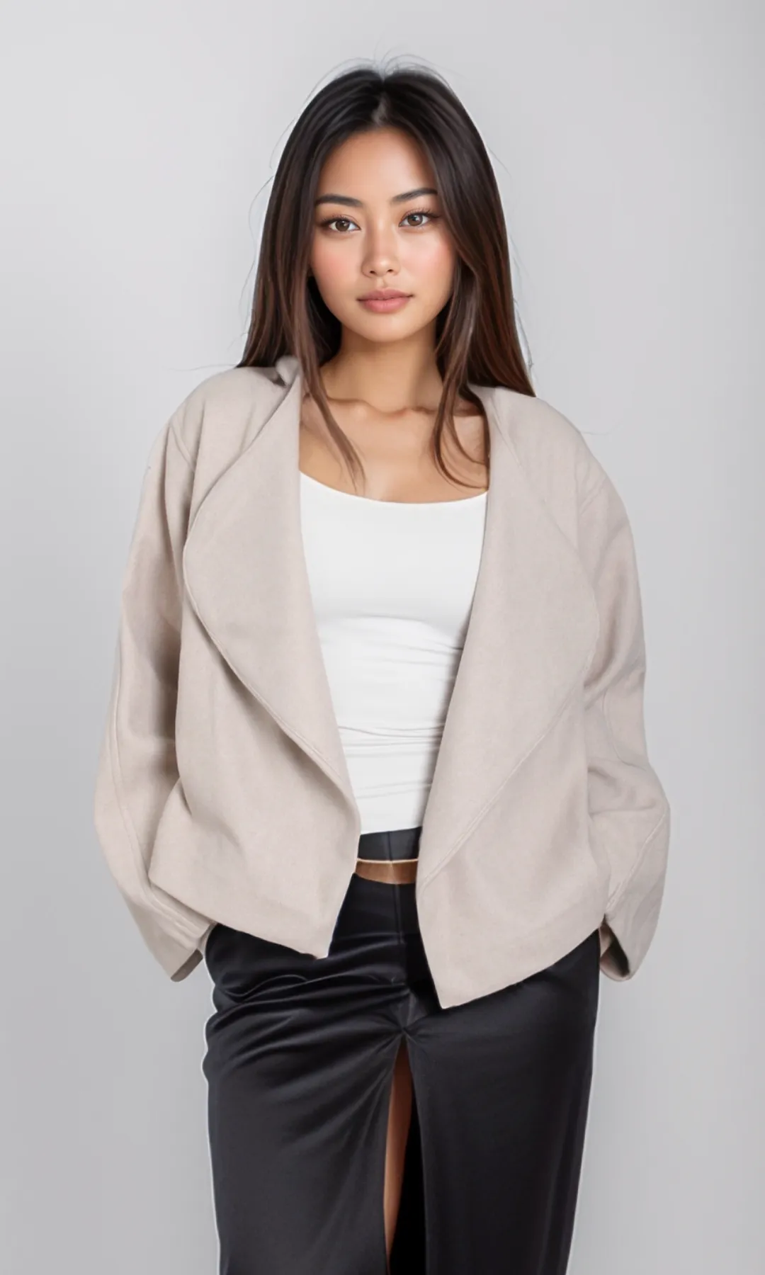 Women Tied Short Jacket (Beige)