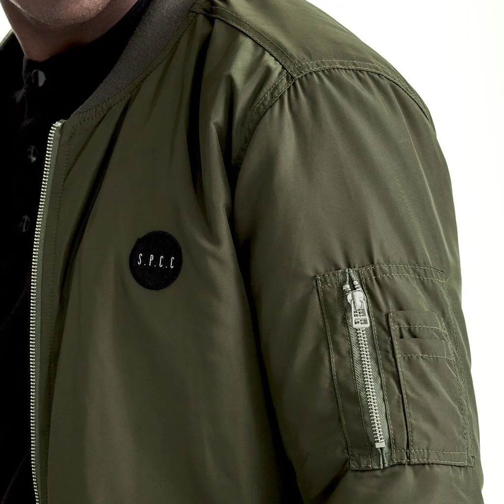 Xavier Longline Bomber Jacket - Olive